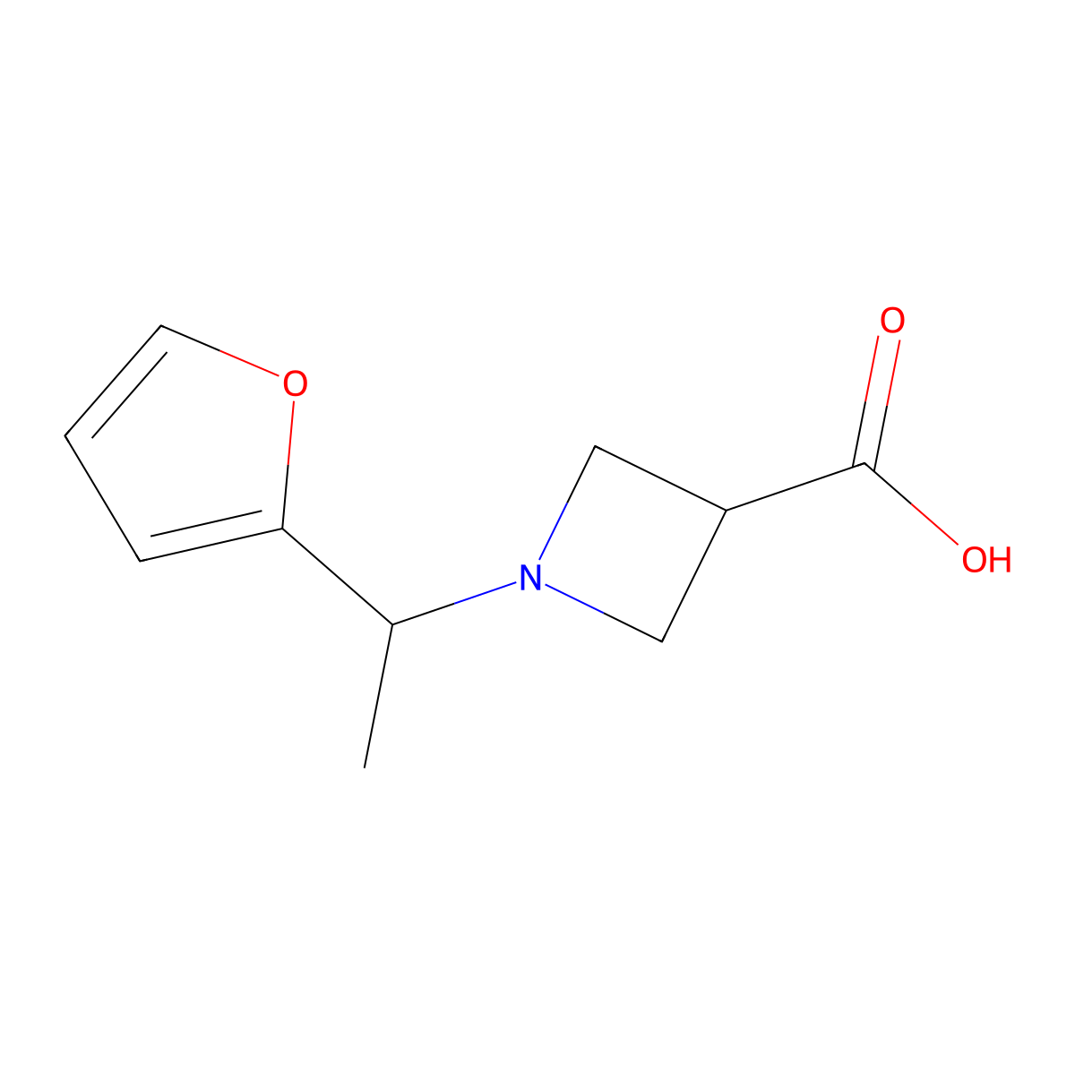1-(1-(Furan-2-yl)ethyl)azetidine-3-carboxylic acid molecular structure, CAS 1420995-90-9
