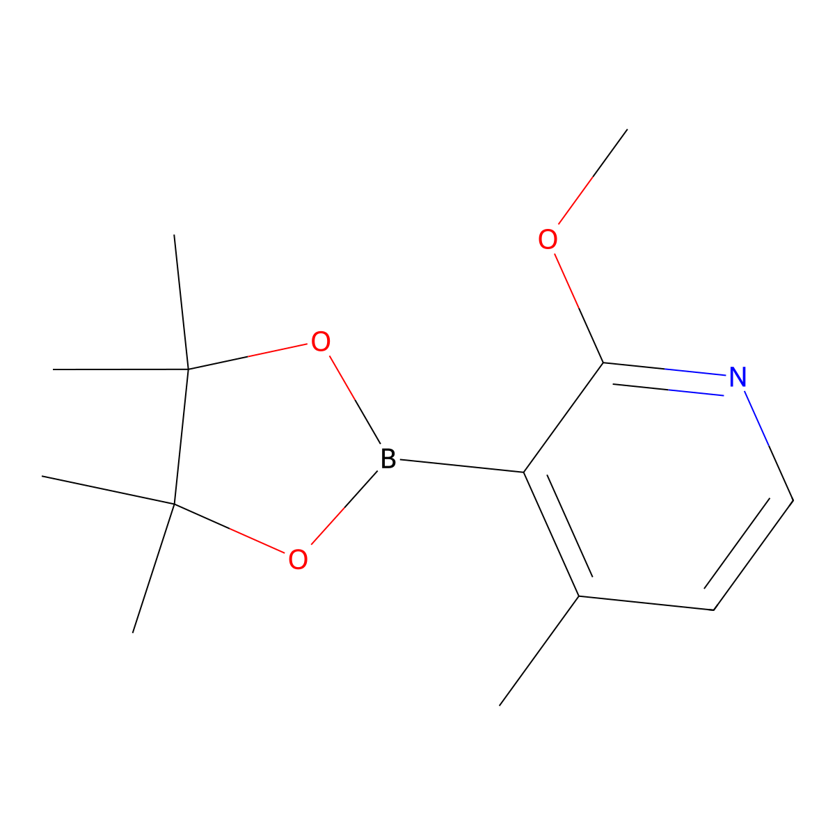 2-Methoxy-4-methyl-3-(4,4,5,5-tetramethyl-1,3,2-dioxaborolan-2-yl)pyridine molecular structure, CAS 1420998-43-1