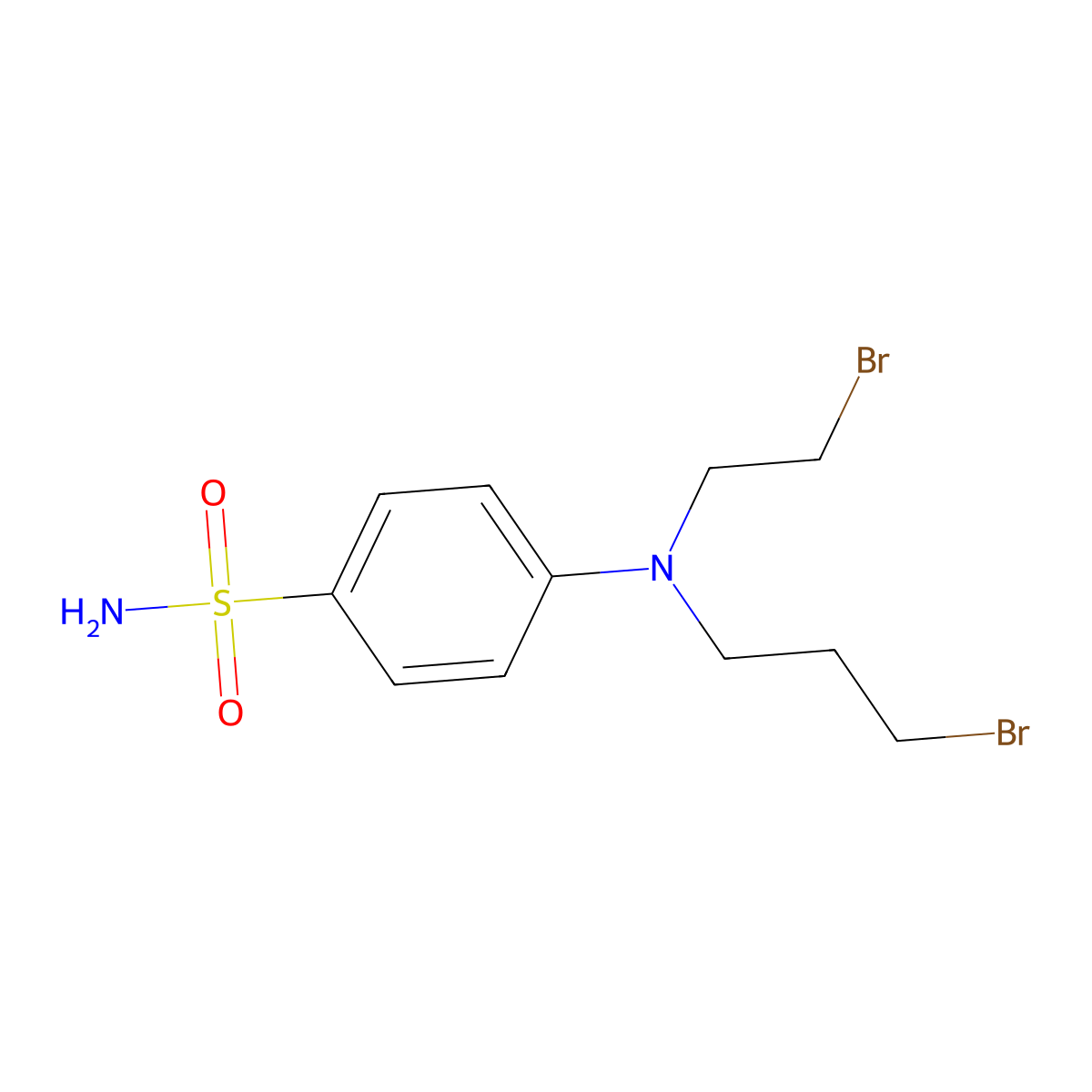 4-((2-Bromoethyl)(2-bromopropyl)amino)benzenesulfonamide molecular structure, CAS 1421-00-7