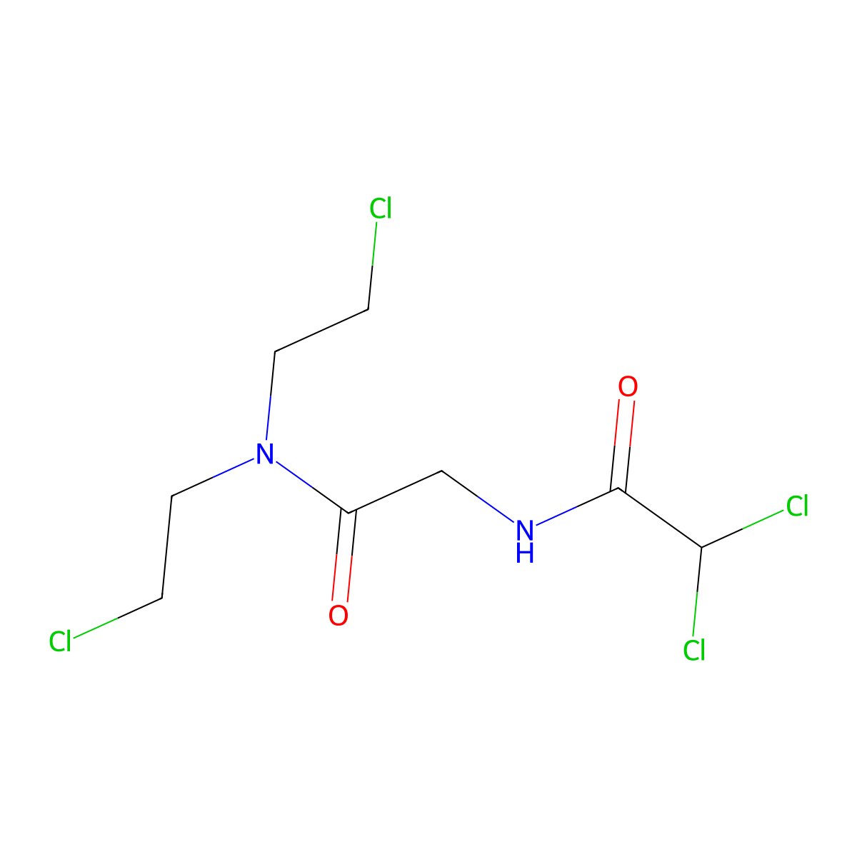 N-[2-[bis(2-chloroethyl)amino]-2-oxoethyl]-2,2-dichloroacetamide molecular structure, CAS 1421-11-0