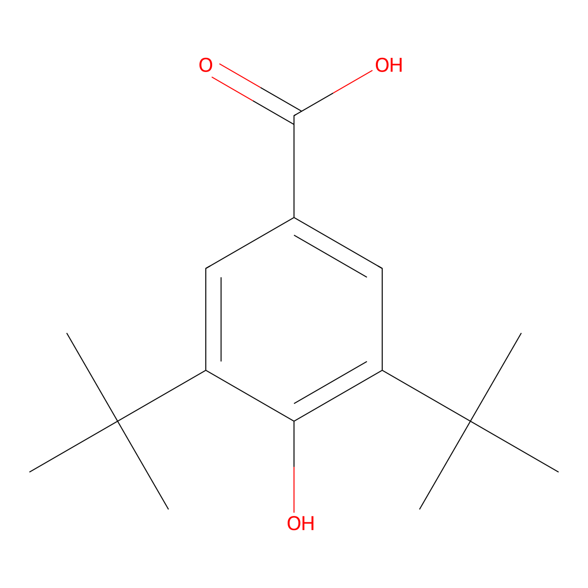 3,5-Di-tert-butyl-4-hydroxybenzoic acid molecular structure, CAS 1421-49-4