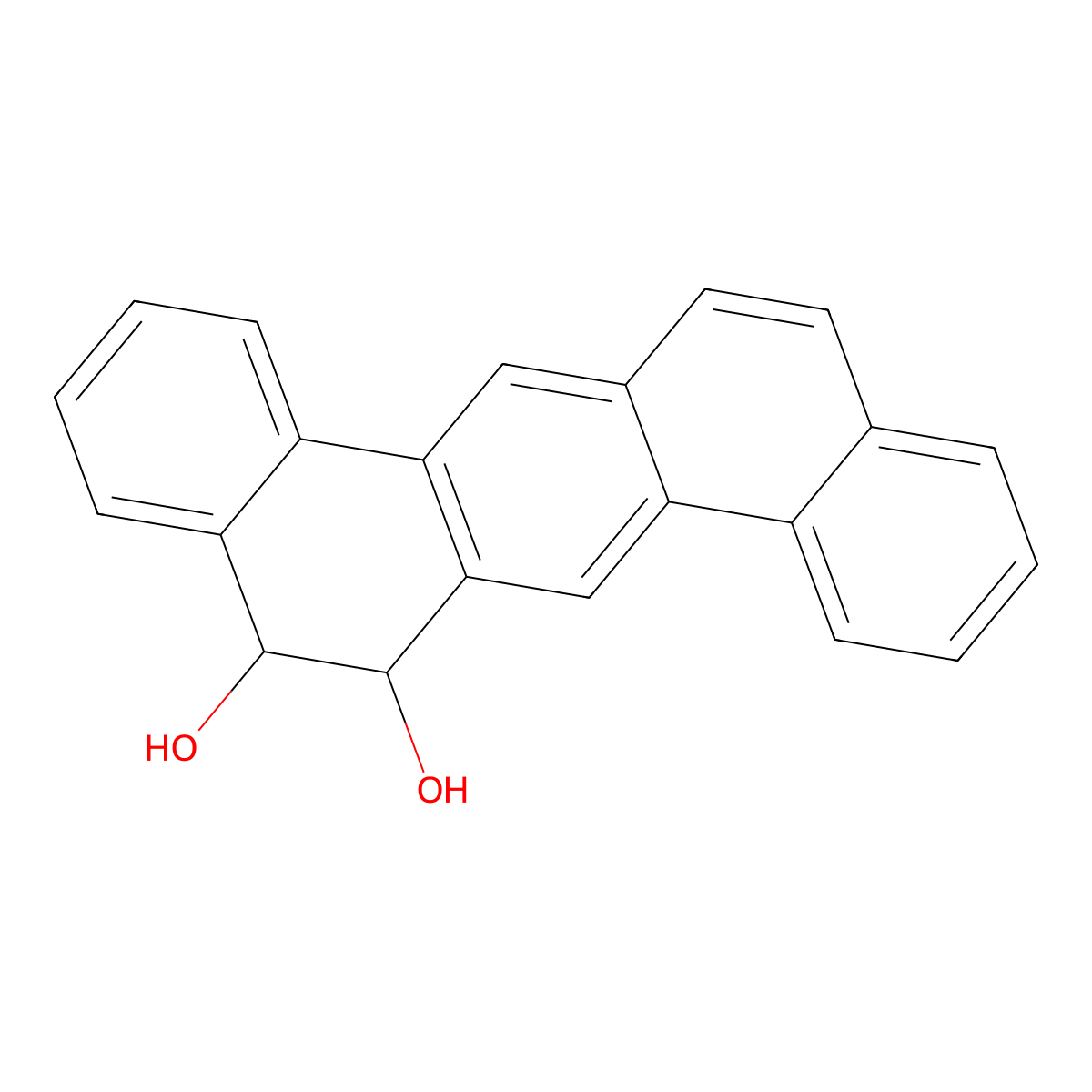 Dibenzoanthracene-5,6-dihydrodiol molecular structure, CAS 1421-84-7