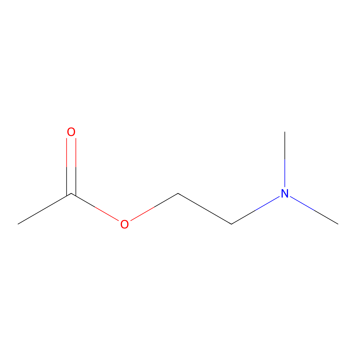 Dimethylaminoethyl acetate molecular structure, CAS 1421-89-2