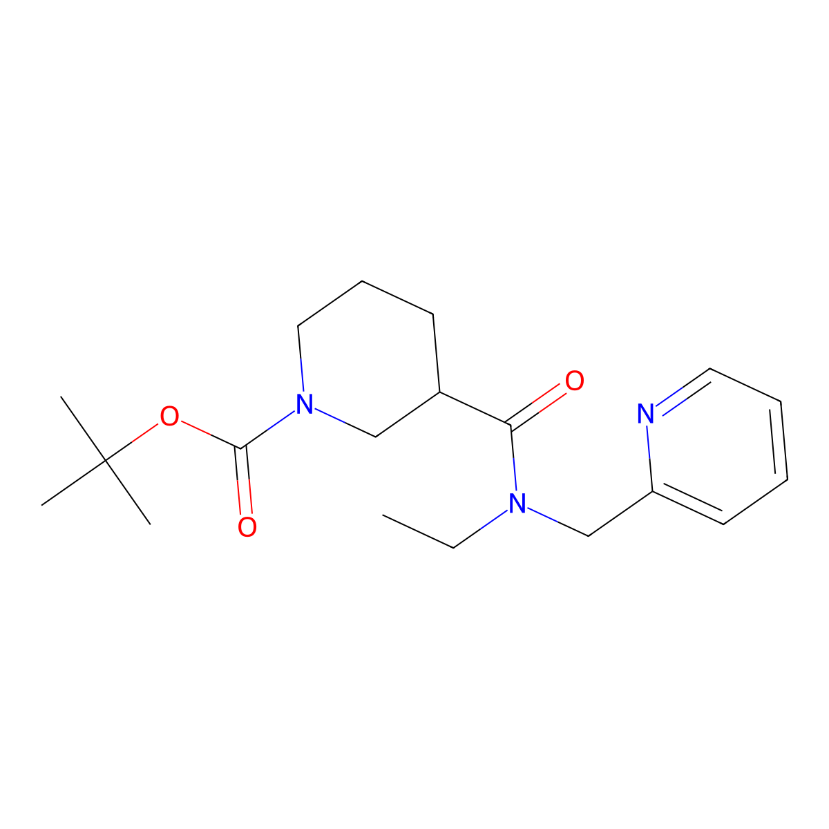 tert-Butyl 3-(ethyl(pyridin-2-ylmethyl)carbamoyl)piperidine-1-carboxylate molecular structure, CAS 1421003-17-9