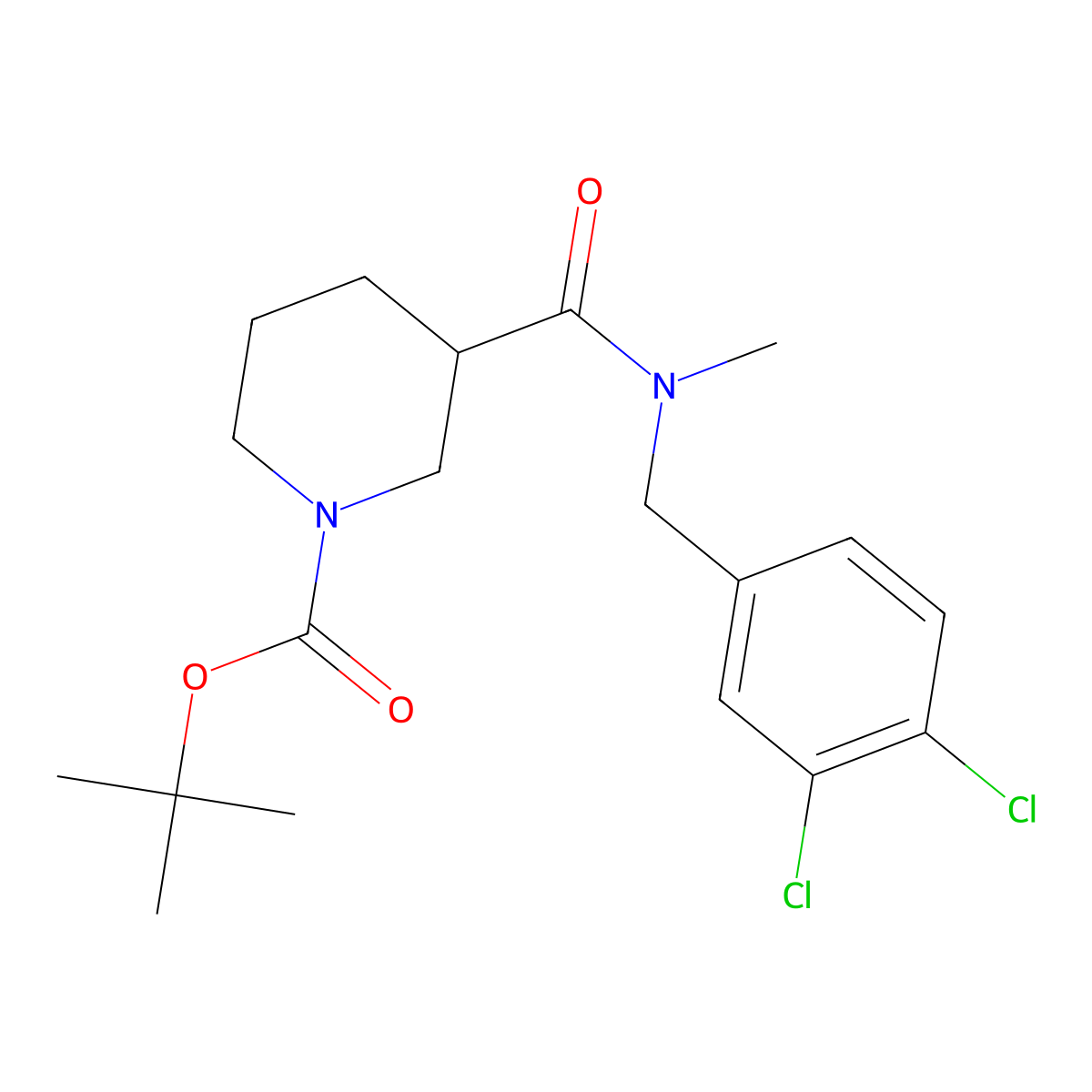 tert-Butyl 3-((3,4-dichlorobenzyl)(methyl)carbamoyl)piperidine-1-carboxylate molecular structure, CAS 1421003-83-9