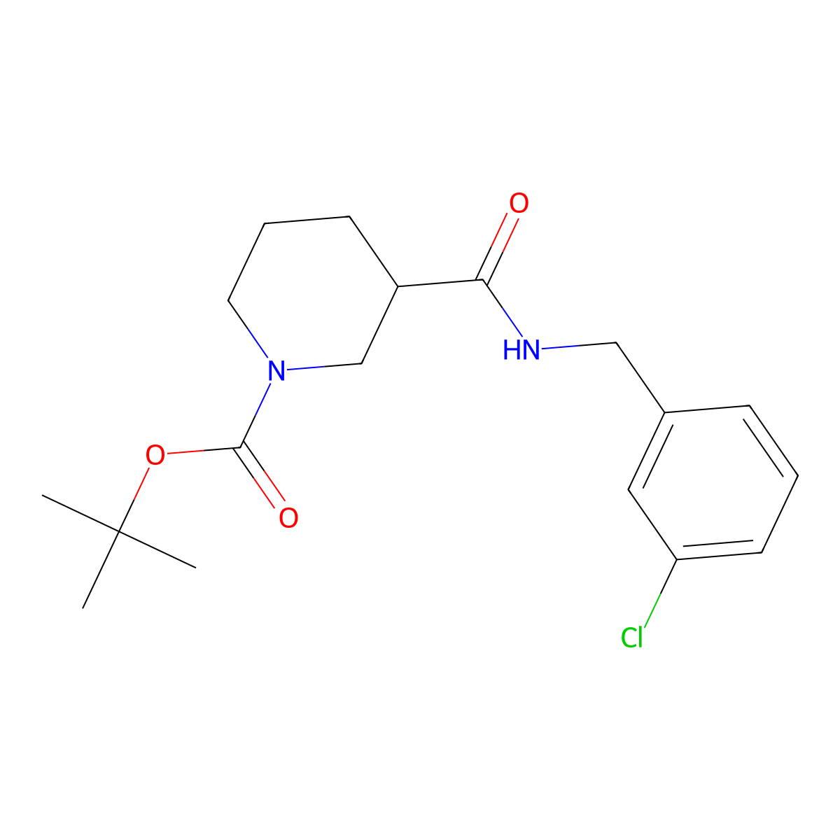 tert-Butyl 3-((3-chlorobenzyl)carbamoyl)piperidine-1-carboxylate molecular structure, CAS 1421003-91-9
