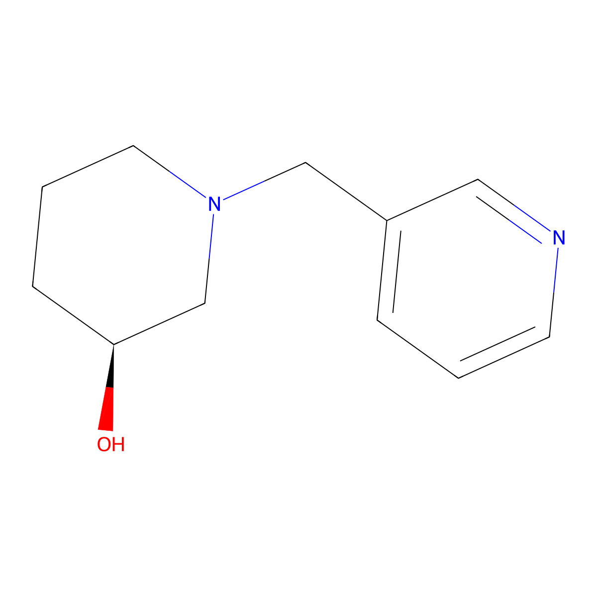 (S)-1-(pyridin-3-ylmethyl)piperidin-3-ol molecular structure, CAS 1421012-02-3