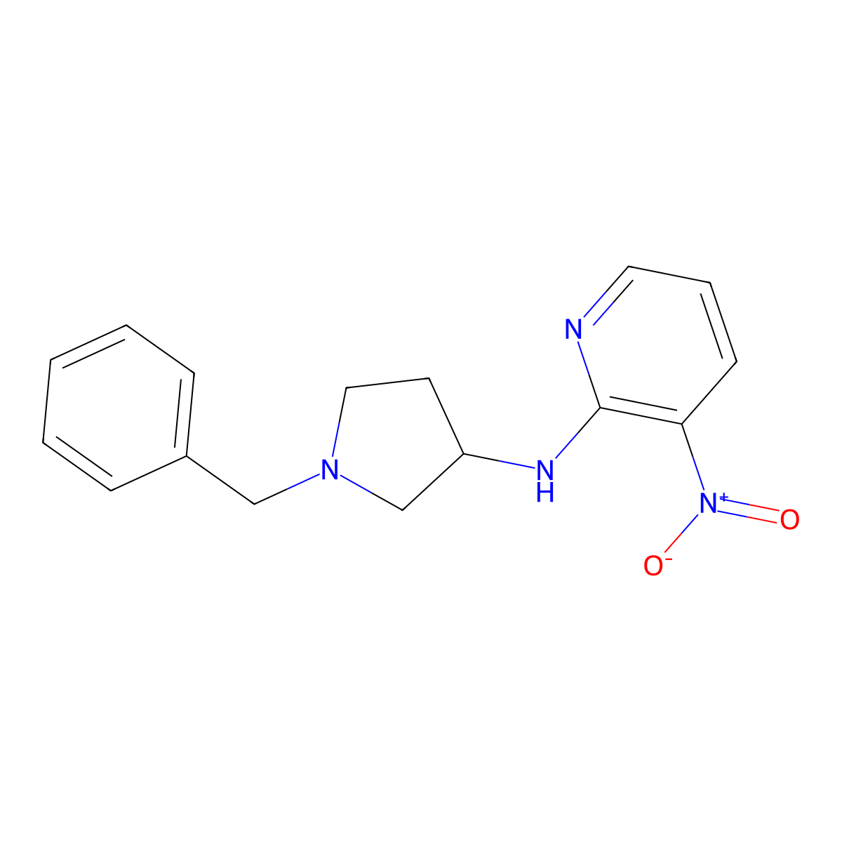 (S)-N-(1-Benzylpyrrolidin-3-yl)-3-nitropyridin-2-amine molecular structure, CAS 1421013-34-4