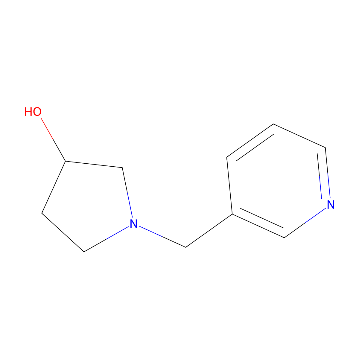 (S)-1-(pyridin-3-ylmethyl)pyrrolidin-3-ol molecular structure, CAS 1421013-55-9
