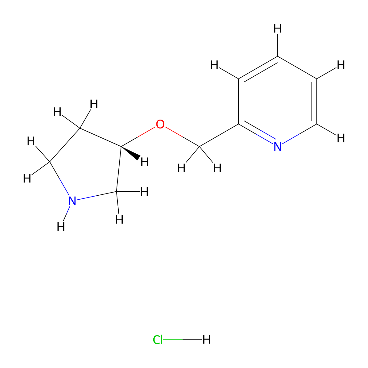 (S)-2-((pyrrolidin-3-yloxy)methyl)pyridine hydrochloride molecular structure, CAS 1421018-32-7