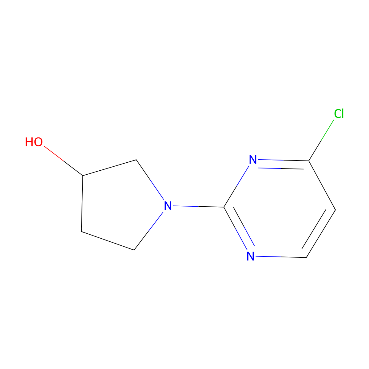 (3R)-1-(4-chloropyrimidin-2-yl)pyrrolidin-3-ol molecular structure, CAS 1421019-45-5