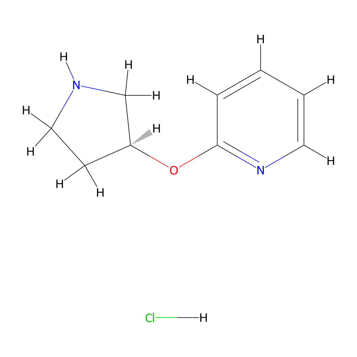 (S)-2-(pyrrolidin-3-yloxy)pyridine hydrochloride molecular structure, CAS 1421020-28-1