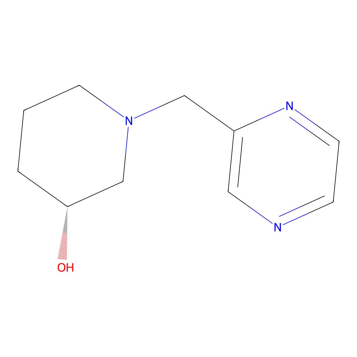 (R)-1-(pyrazin-2-ylmethyl)piperidin-3-ol molecular structure, CAS 1421020-64-5
