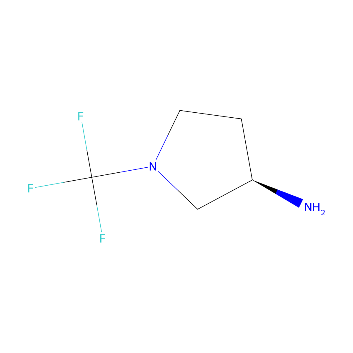 (R)-1-(trifluoromethyl)pyrrolidin-3-amine molecular structure, CAS 1421025-98-0