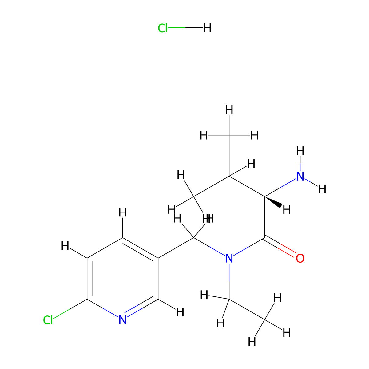 (S)-2-Amino-N-((6-chloropyridin-3-yl)methyl)-N-ethyl-3-methylbutanamide hydrochloride molecular structure, CAS 1421026-31-4