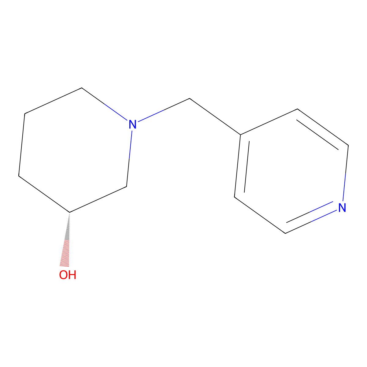 (R)-1-(pyridin-4-ylmethyl)piperidin-3-ol molecular structure, CAS 1421028-37-6