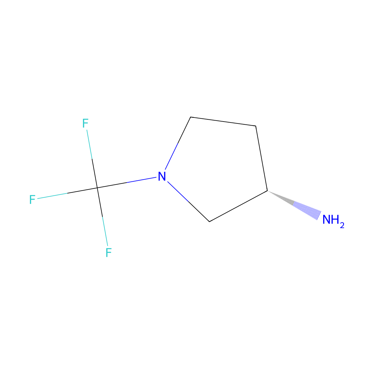 (S)-1-(trifluoromethyl)pyrrolidin-3-amine molecular structure, CAS 1421028-61-6
