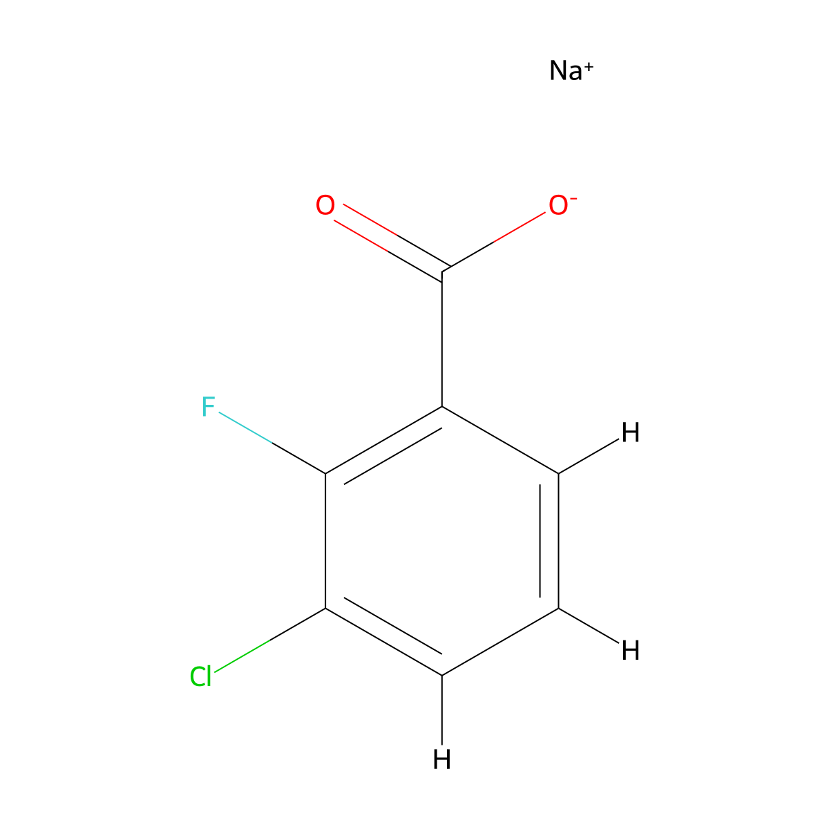 Sodium 3-chloro-2-fluorobenzoate molecular structure, CAS 1421029-89-1