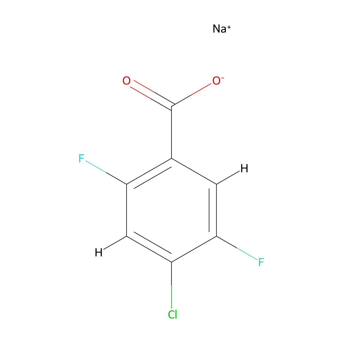 Sodium-4-chloro-2,5-difluorobenzoate molecular structure, CAS 1421029-91-5