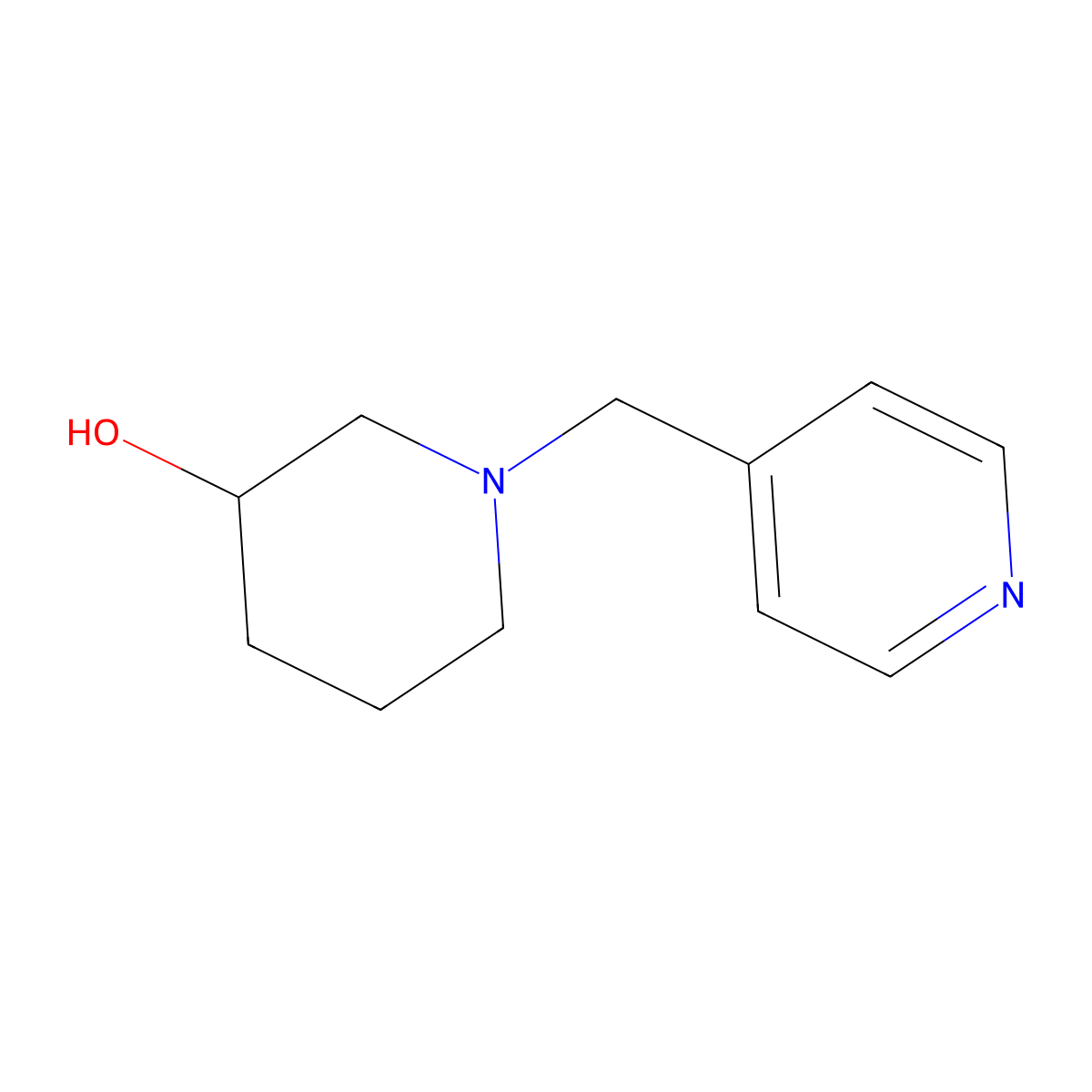 (S)-1-(pyridin-4-ylmethyl)piperidin-3-ol molecular structure, CAS 1421030-67-2