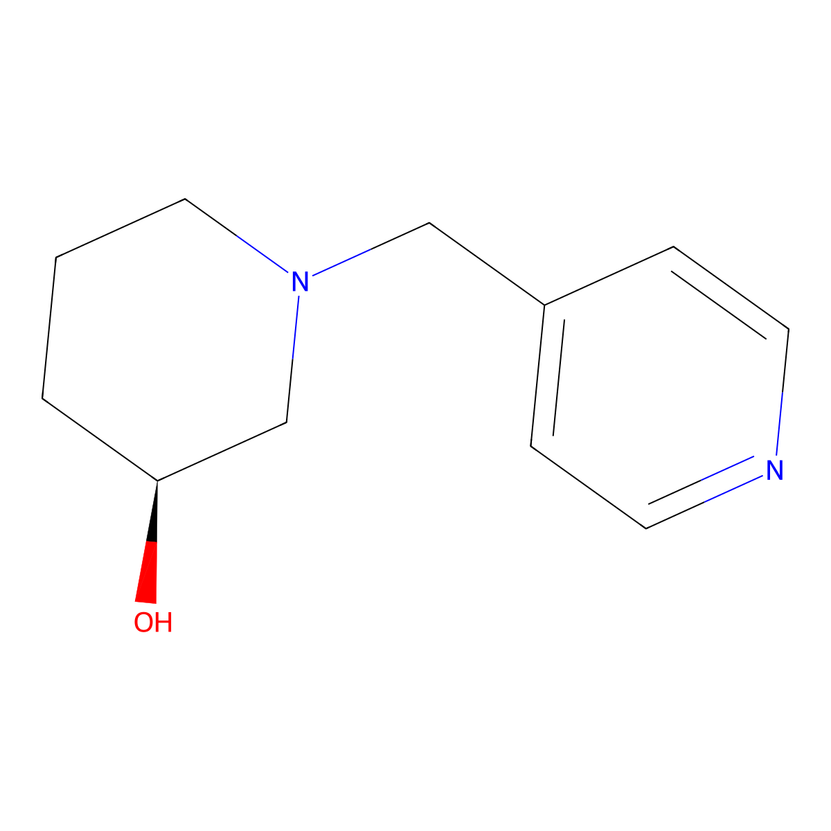 (S)-1-(pyridin-4-ylmethyl)piperidin-3-ol molecular structure, CAS 1421030-67-2