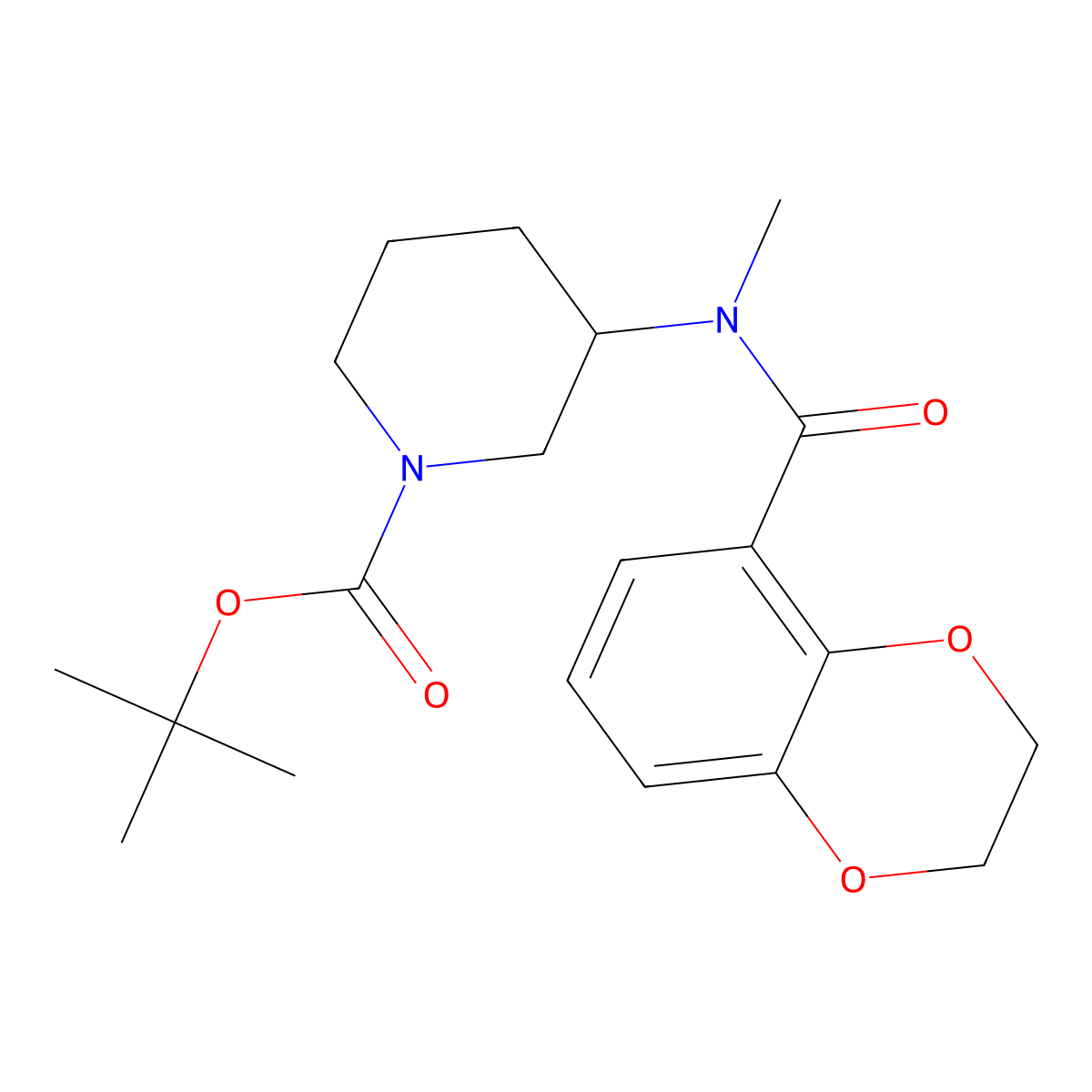 (S)-tert-butyl 3-(N-methyl-2,3-dihydrobenzo[b][1,4]dioxine-5-carboxamido)piperidine-1-carboxylate molecular structure, CAS 1421031-20-0