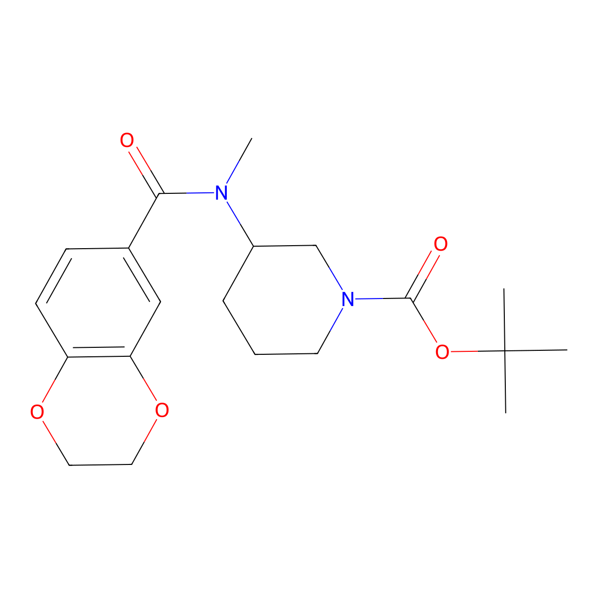 (S)-tert-butyl 3-(N-methyl-2,3-dihydrobenzo[b][1,4]dioxine-6-carboxamido)piperidine-1-carboxylate molecular structure, CAS 1421032-36-1