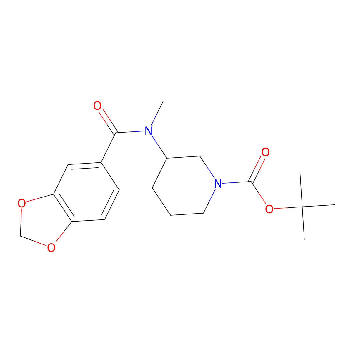 (R)-tert-butyl 3-(N-methylbenzo[d][1,3]dioxole-5-carboxamido)piperidine-1-carboxylate molecular structure, CAS 1421039-62-4