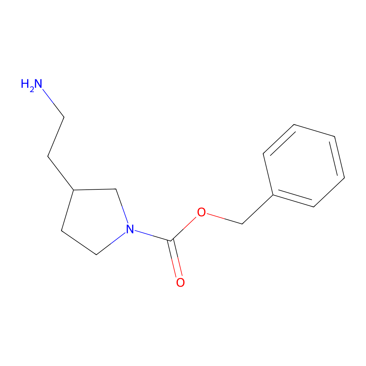 benzyl (3R)-3-(2-aminoethyl)pyrrolidine-1-carboxylate molecular structure, CAS 1421040-90-5