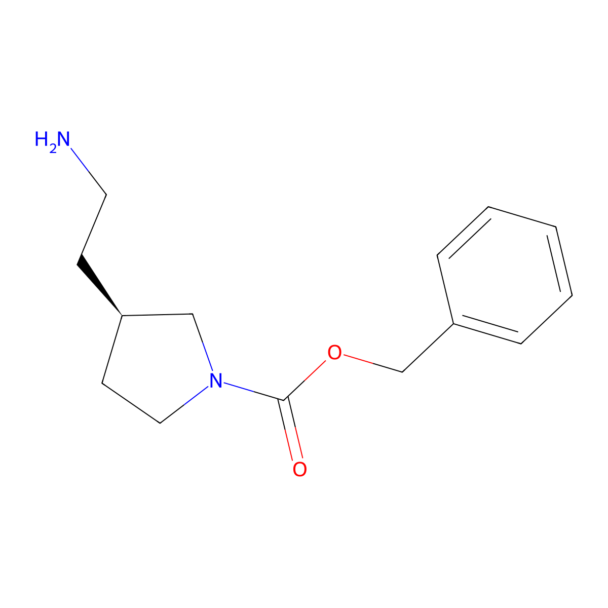 benzyl (3R)-3-(2-aminoethyl)pyrrolidine-1-carboxylate molecular structure, CAS 1421040-90-5