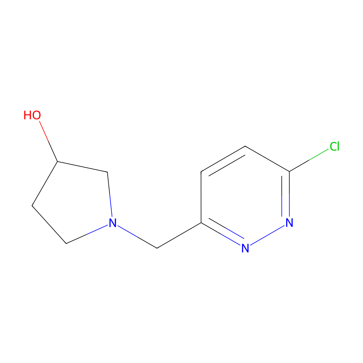 (S)-1-((6-chloropyridazin-3-yl)methyl)pyrrolidin-3-ol molecular structure, CAS 1421046-95-8