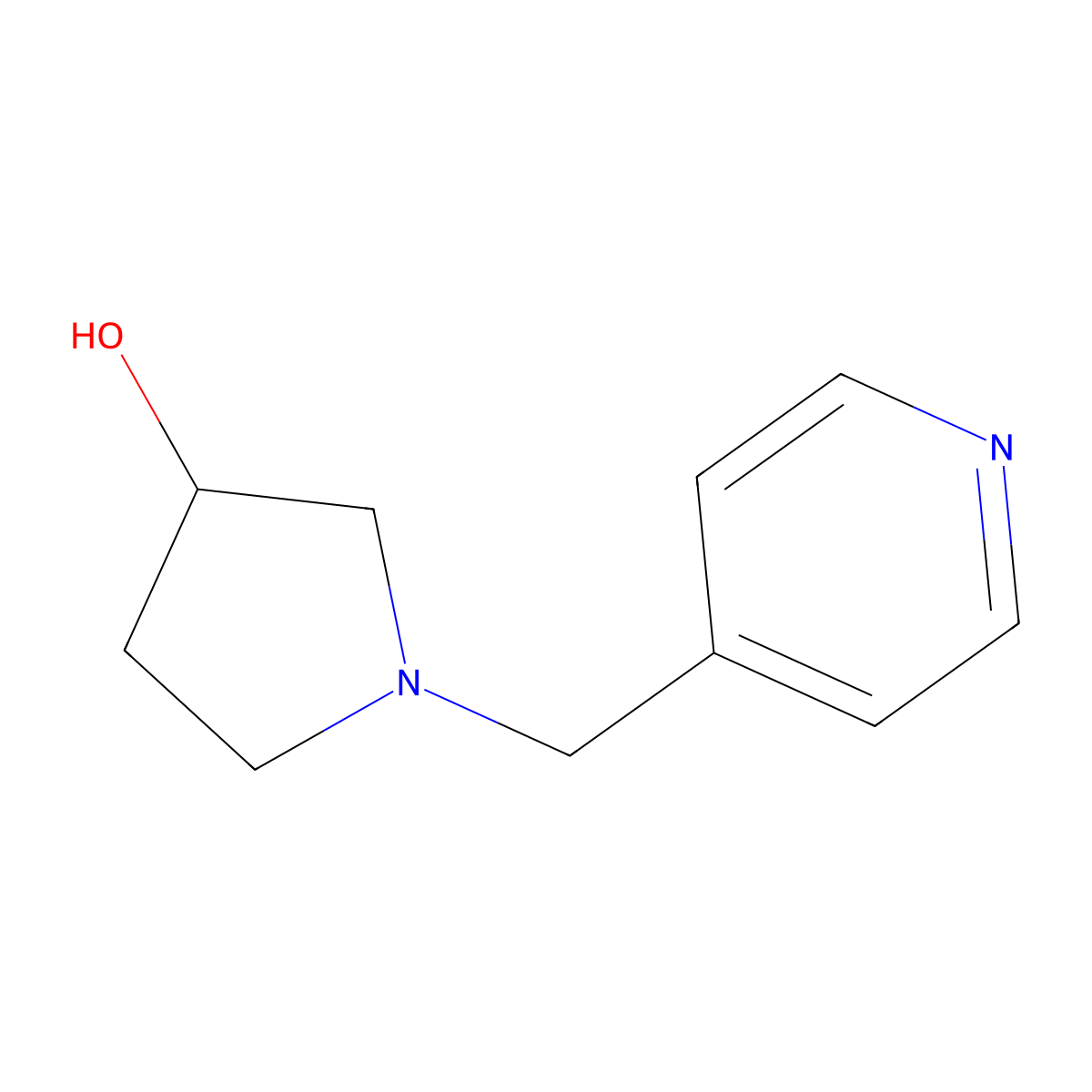 (R)-1-(pyridin-4-ylmethyl)pyrrolidin-3-ol molecular structure, CAS 1421047-46-2