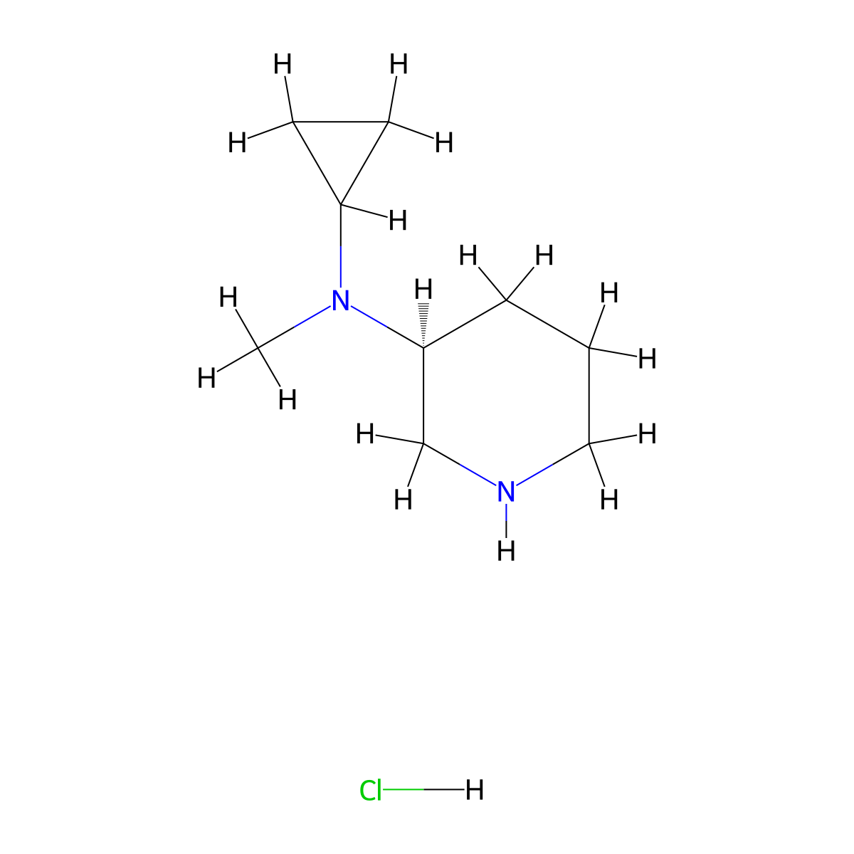 (S)-N-Cyclopropyl-N-methylpiperidin-3-amine hydrochloride molecular structure, CAS 1421049-58-2