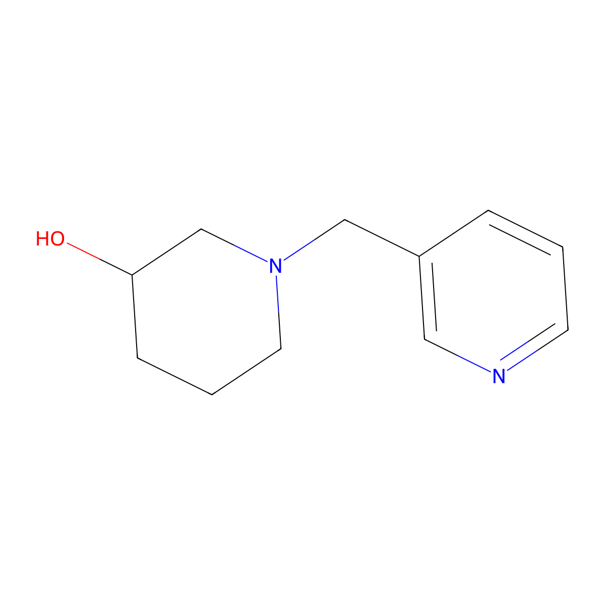 (R)-1-(pyridin-3-ylmethyl)piperidin-3-ol molecular structure, CAS 1421049-70-8
