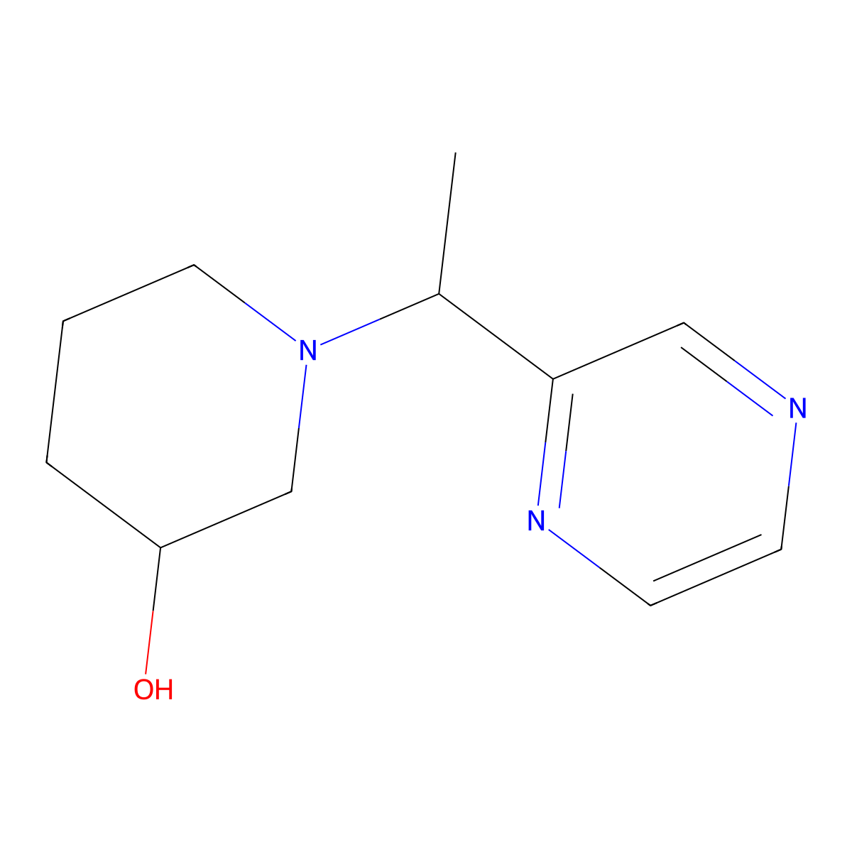 (3S)-1-(1-(pyrazin-2-yl)ethyl)piperidin-3-ol molecular structure, CAS 1421055-41-5
