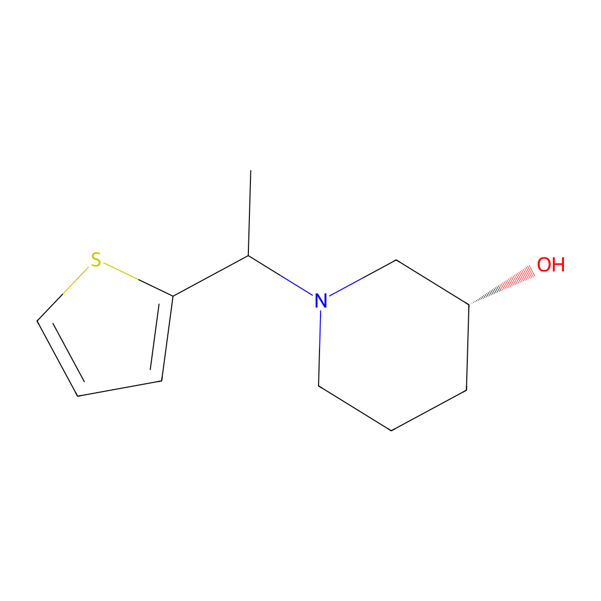 (3R)-1-(1-(thiophen-2-yl)ethyl)piperidin-3-ol molecular structure, CAS 1421055-51-7