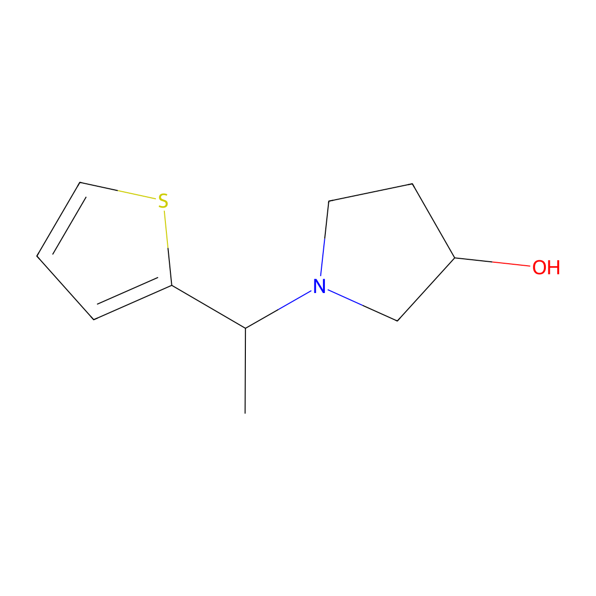 (3S)-1-(1-(thiophen-2-yl)ethyl)pyrrolidin-3-ol molecular structure, CAS 1421055-55-1