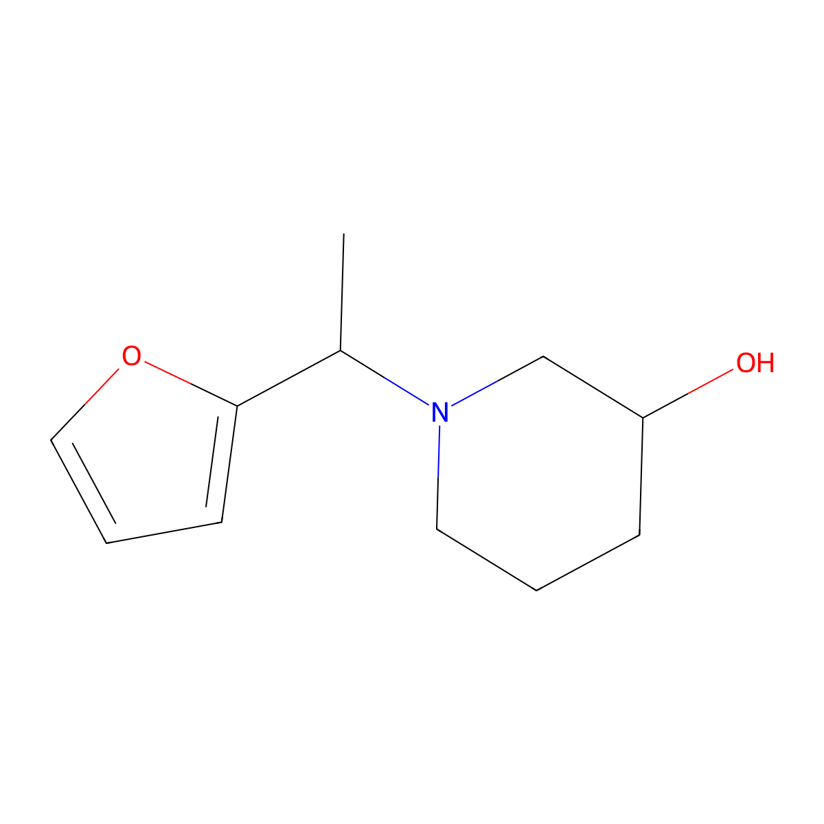 (3S)-1-(1-(furan-2-yl)ethyl)piperidin-3-ol molecular structure, CAS 1421056-59-8