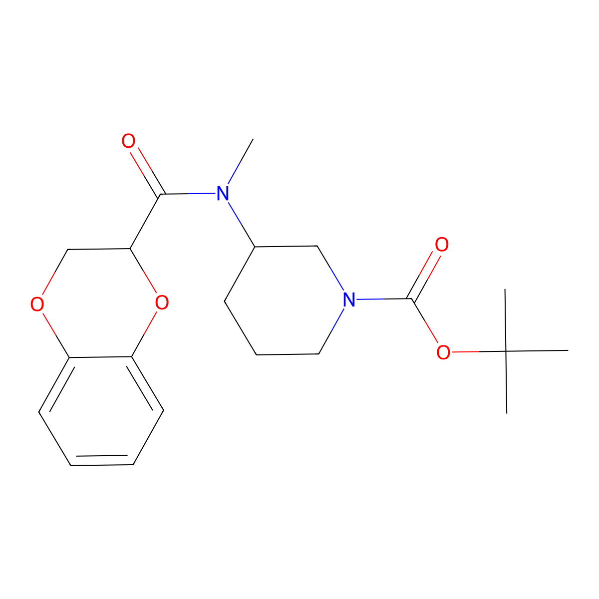 (3R)-tert-butyl-3-(N-methyl-2,3-dihydrobenzo[b][1,4]dioxine-2-carboxamido)piperidine-1-carboxylate molecular structure, CAS 1421057-60-4