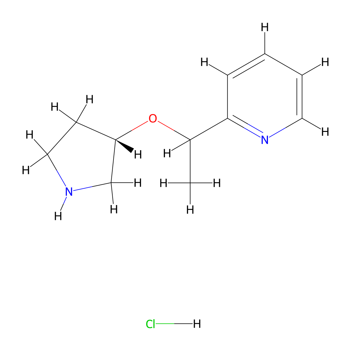 2-(1-((S)-pyrrolidin-3-yloxy)ethyl)pyridine hydrochloride molecular structure, CAS 1421057-86-4