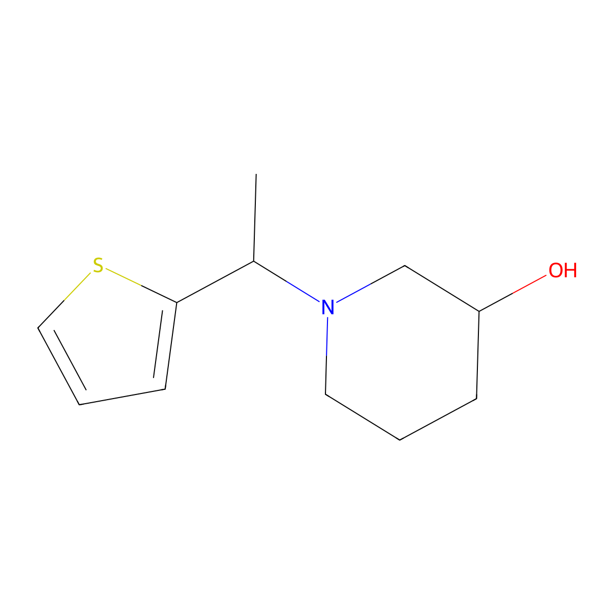 (3S)-1-(1-(thiophen-2-yl)ethyl)piperidin-3-ol molecular structure, CAS 1421057-90-0