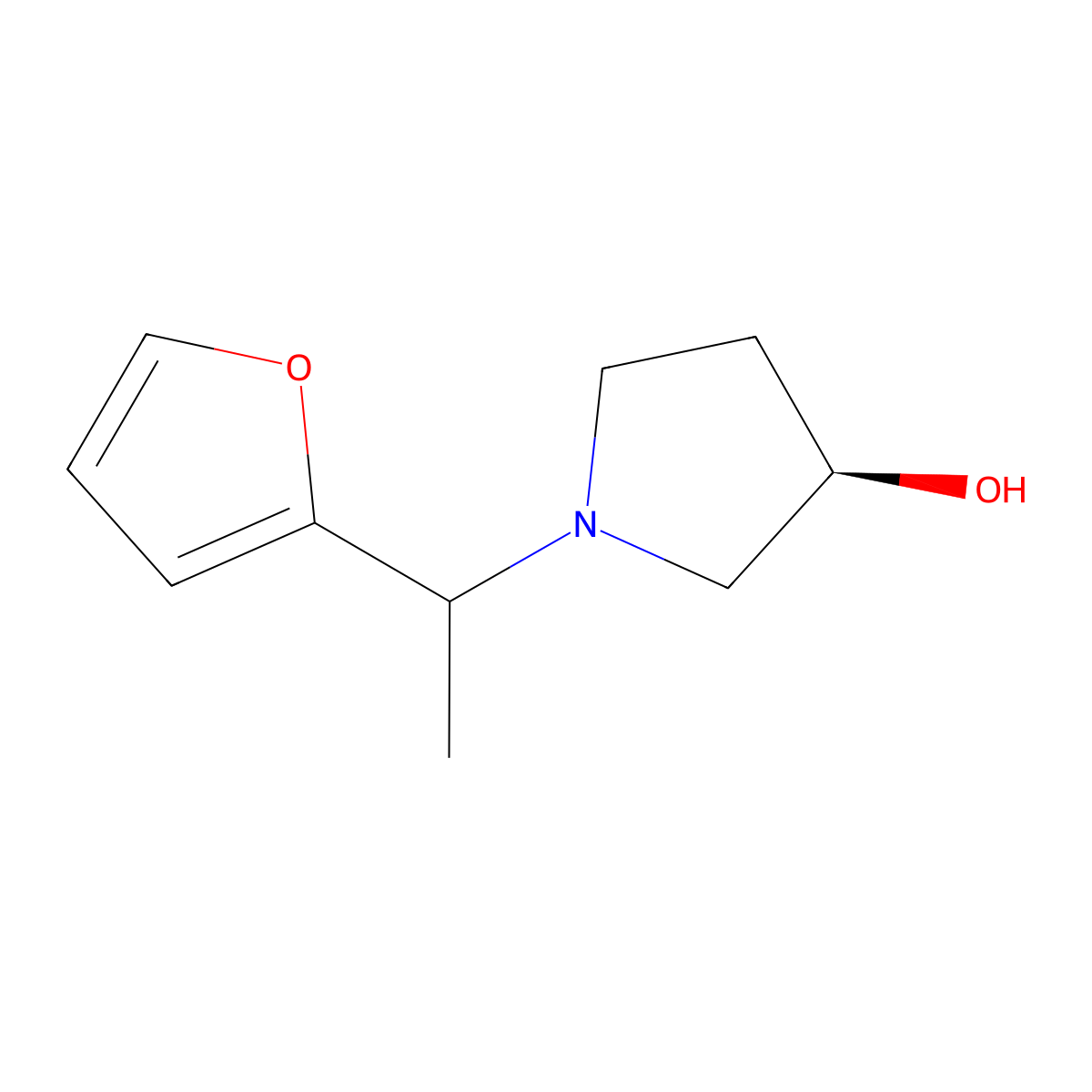(3R)-1-(1-(furan-2-yl)ethyl)pyrrolidin-3-ol molecular structure, CAS 1421058-41-4