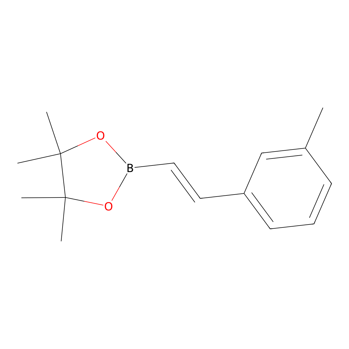 (E)-4,4,5,5-tetramethyl-2-(3-methylstyryl)-1,3,2-dioxaborolane molecular structure, CAS 1421061-31-5