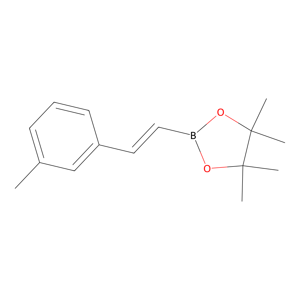 (E)-4,4,5,5-tetramethyl-2-(3-methylstyryl)-1,3,2-dioxaborolane molecular structure, CAS 1421061-31-5