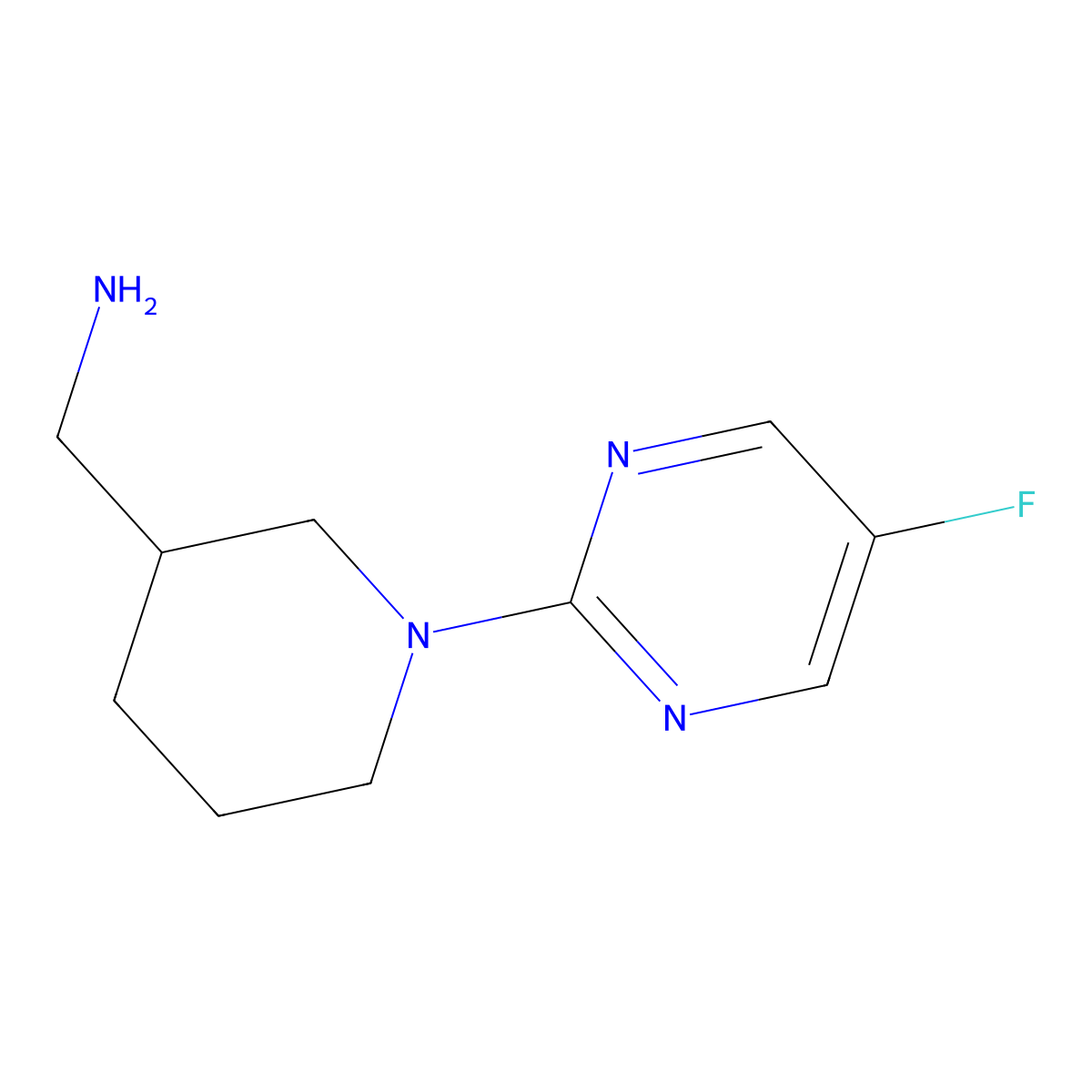 (1-(5-Fluoropyrimidin-2-yl)piperidin-3-yl)methanamine molecular structure, CAS 1421099-46-8