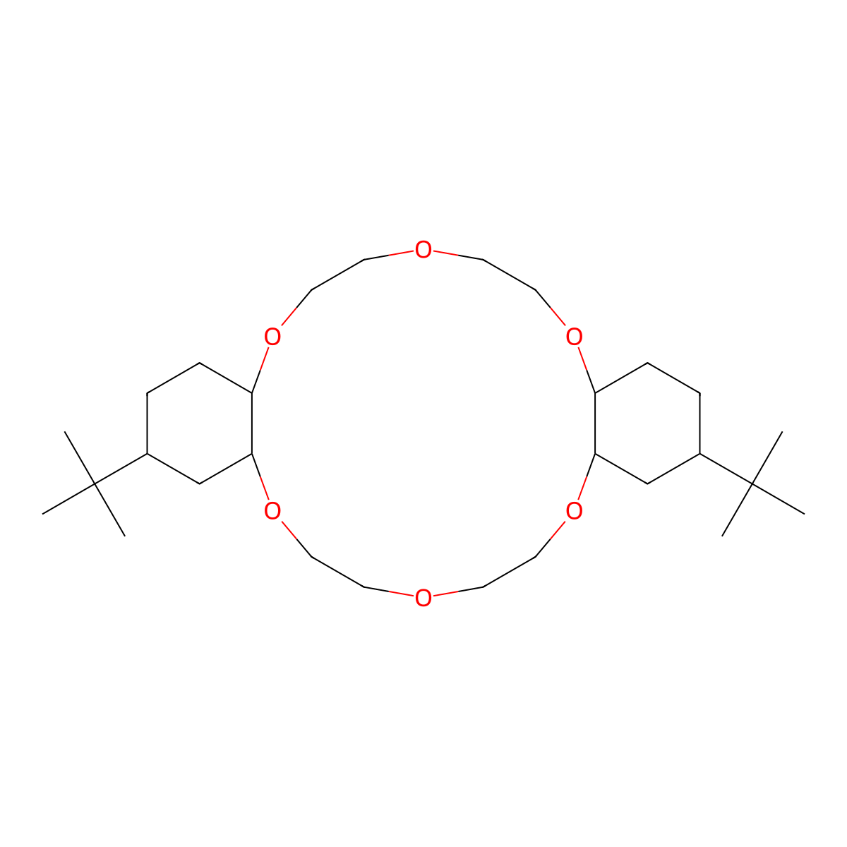 2,14-Di-tert-butylicosahydrodibenzo[b,k][1,4,7,10,13,16]hexaoxacyclooctadecine molecular structure, CAS 142110-08-5