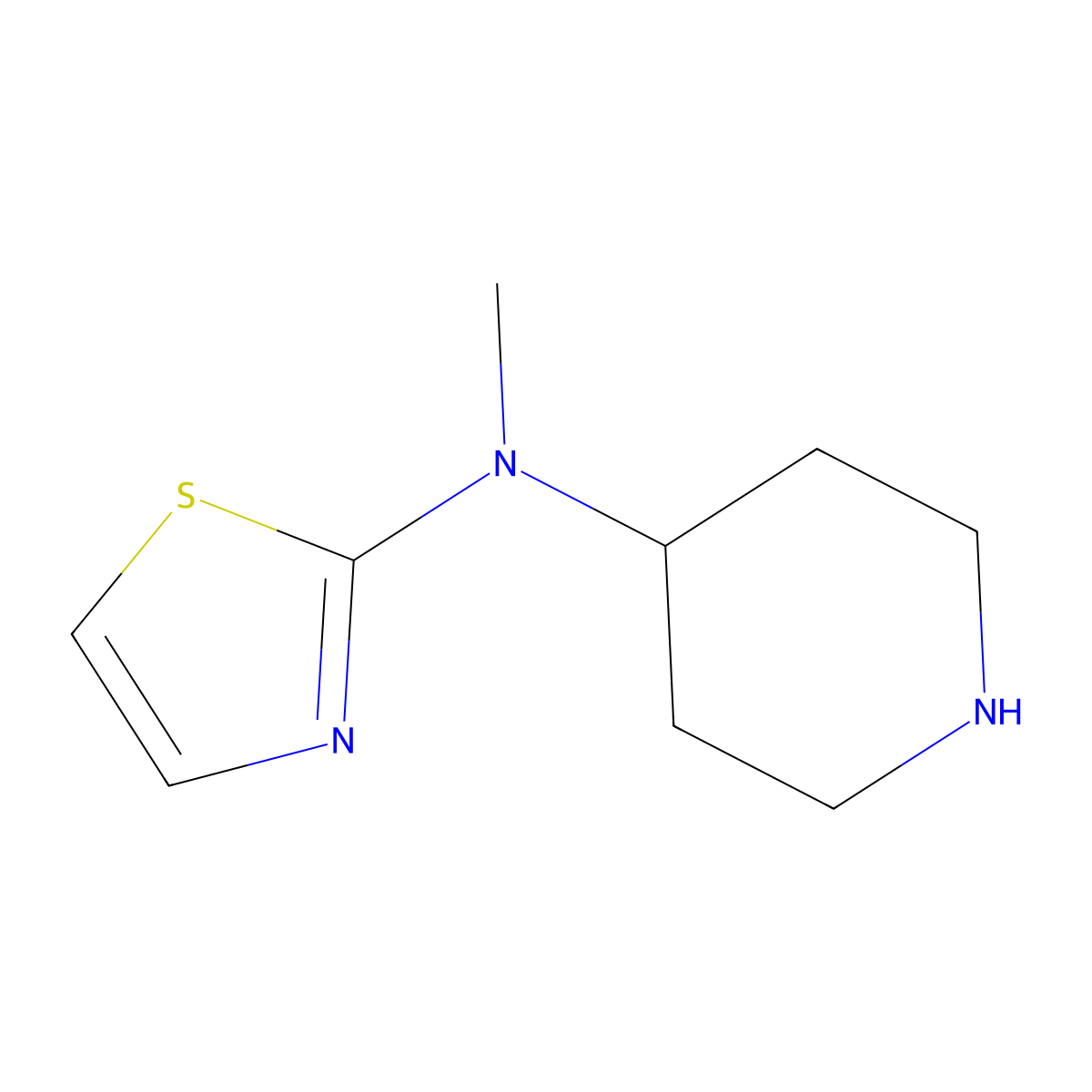 N-methyl-N-(1,3-thiazol-2-yl)piperidin-4-amine molecular structure, CAS 1421103-00-5