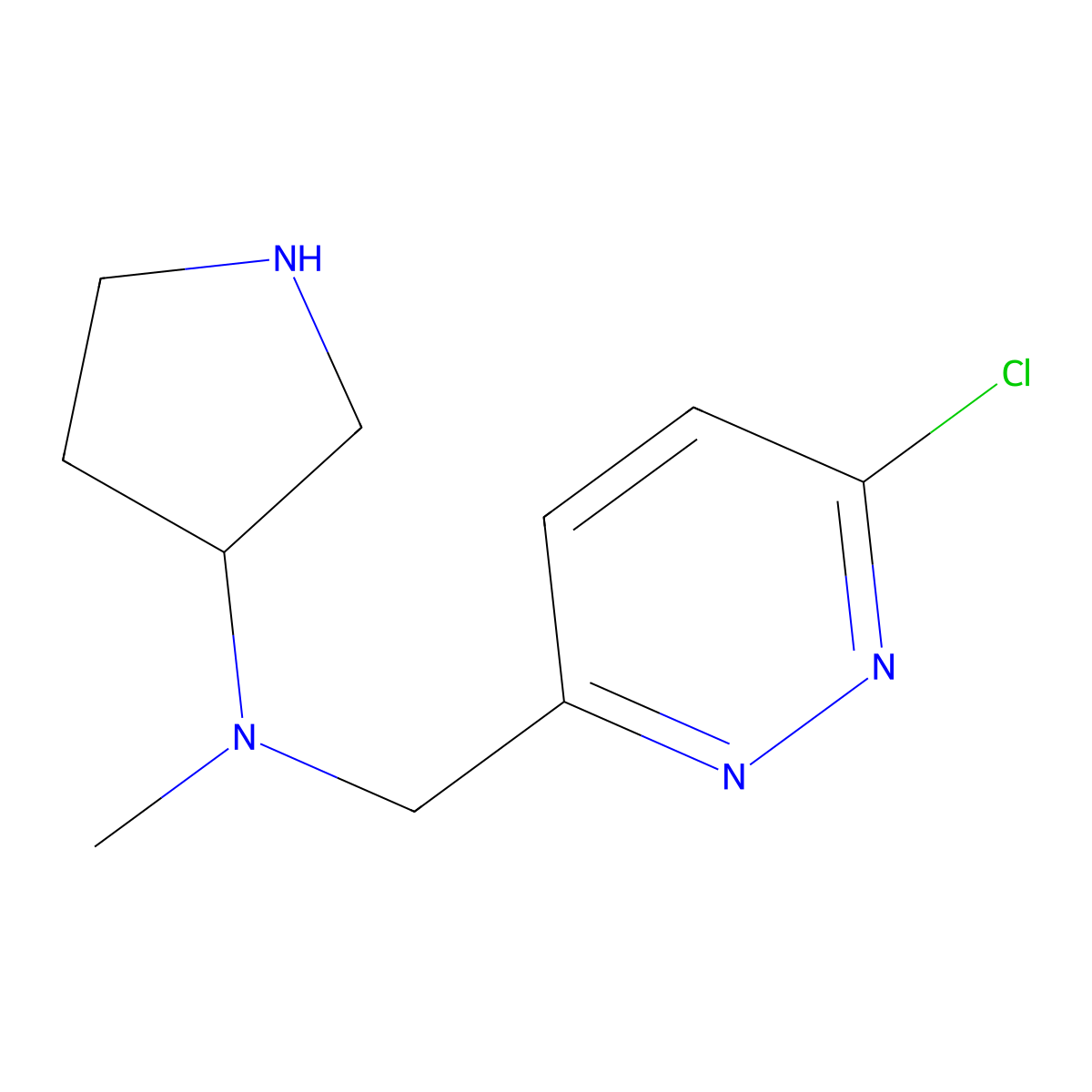 N-[(6-chloropyridazin-3-yl)methyl]-N-methylpyrrolidin-3-amine molecular structure, CAS 1421103-53-8