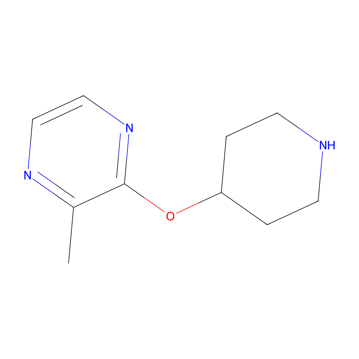 2-Methyl-3-(piperidin-4-yloxy)pyrazine molecular structure, CAS 1421106-95-7