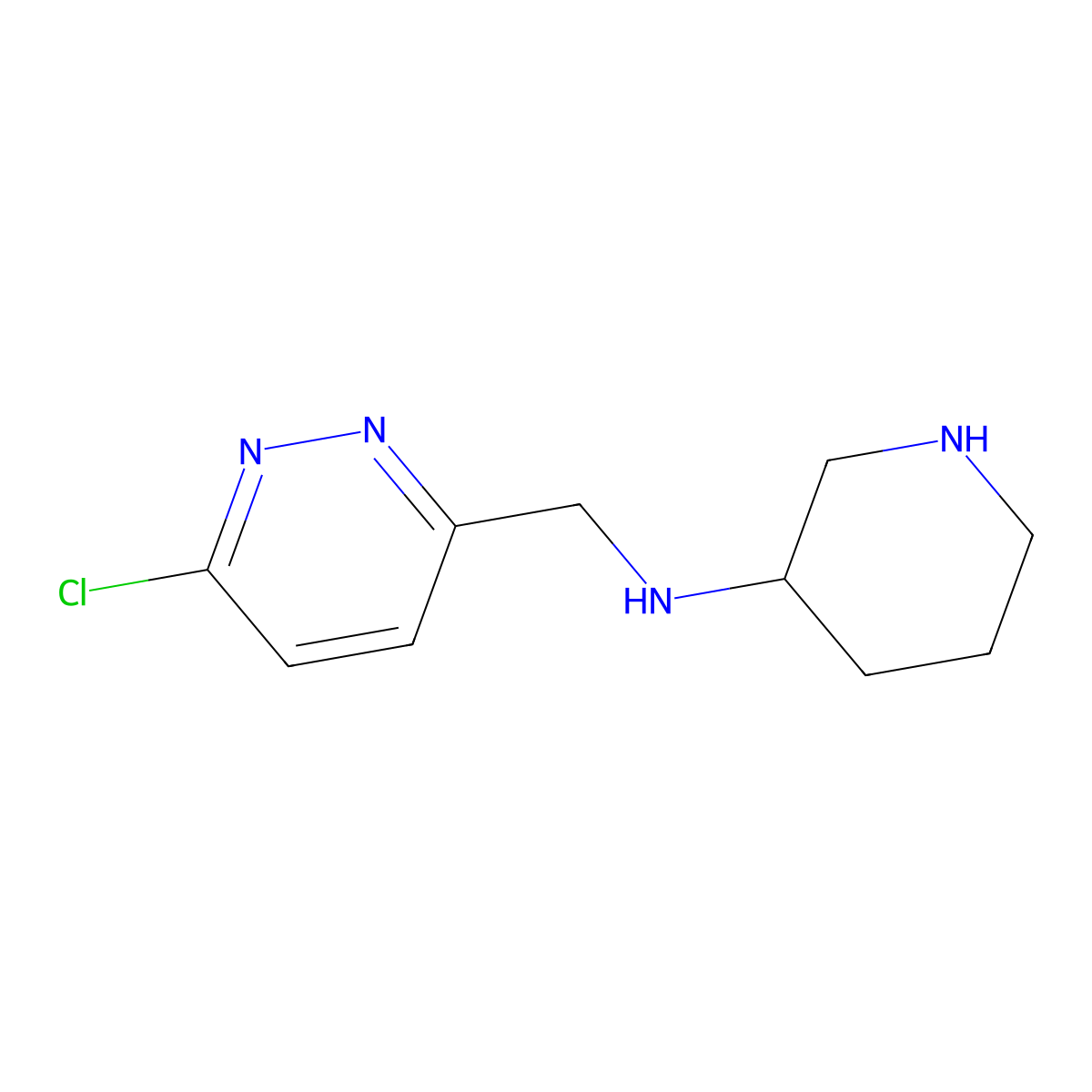 N-[(6-chloropyridazin-3-yl)methyl]piperidin-3-amine molecular structure, CAS 1421109-91-2